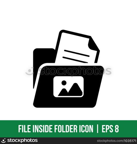 File inside Folder Icon Vector Template Solid Color