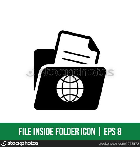 File inside Folder Icon Vector Template Solid Color