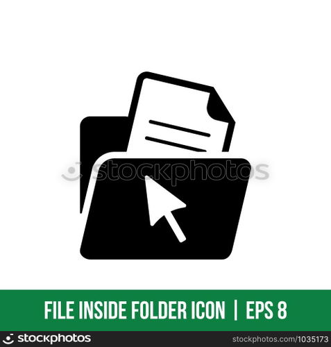 File inside Folder Icon Vector Template Solid Color