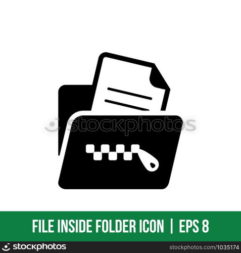 File inside Folder Icon Vector Template Solid Color