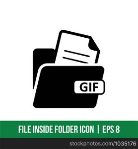File inside Folder Icon Vector Template Solid Color