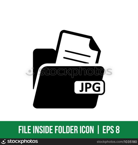 File inside Folder Icon Vector Template Solid Color