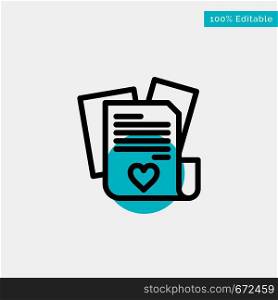 File, Love, Heart, Wedding turquoise highlight circle point Vector icon