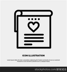 File, Love, Wedding, Heart Line Icon Vector