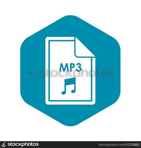 File MP3 icon in simple style isolated on white background. Document type symbol. File MP3 icon, simple style