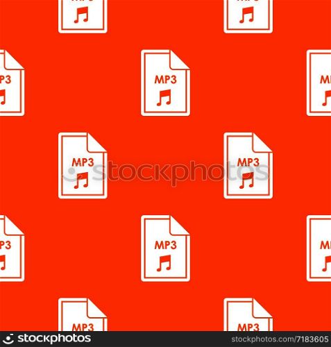 File MP3 pattern repeat seamless in orange color for any design. Vector geometric illustration. File MP3 pattern seamless