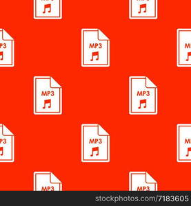 File MP3 pattern repeat seamless in orange color for any design. Vector geometric illustration. File MP3 pattern seamless