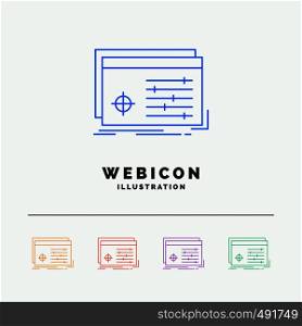 File, object, processing, settings, software 5 Color Line Web Icon Template isolated on white. Vector illustration. Vector EPS10 Abstract Template background