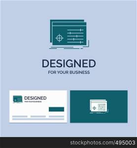 File, object, processing, settings, software Business Logo Glyph Icon Symbol for your business. Turquoise Business Cards with Brand logo template.. Vector EPS10 Abstract Template background