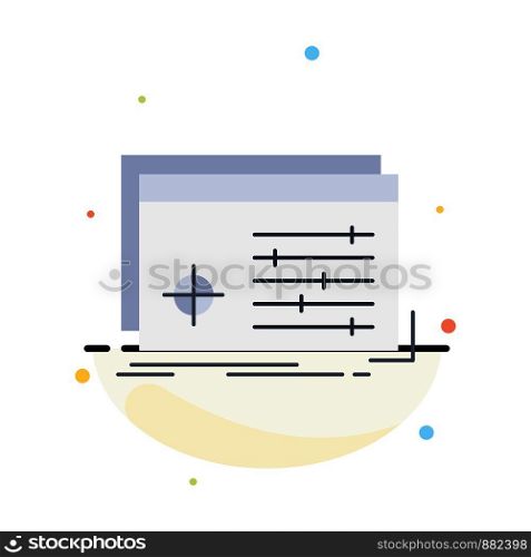 File, object, processing, settings, software Flat Color Icon Vector