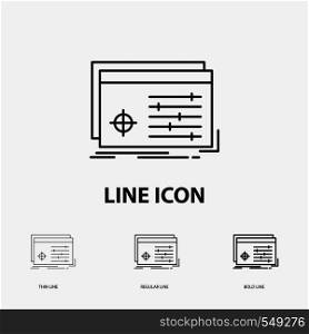 File, object, processing, settings, software Icon in Thin, Regular and Bold Line Style. Vector illustration. Vector EPS10 Abstract Template background
