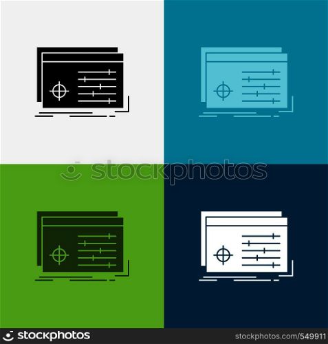 File, object, processing, settings, software Icon Over Various Background. glyph style design, designed for web and app. Eps 10 vector illustration. Vector EPS10 Abstract Template background