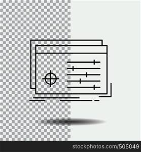 File, object, processing, settings, software Line Icon on Transparent Background. Black Icon Vector Illustration. Vector EPS10 Abstract Template background