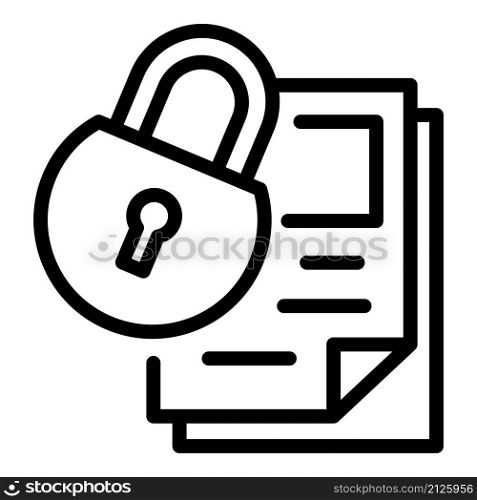 File padlock icon outline vector. Two factor authentication. Code sms. File padlock icon outline vector. Two factor authentication