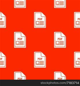 File PDF pattern repeat seamless in orange color for any design. Vector geometric illustration. File PDF pattern seamless