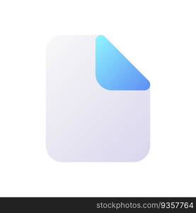 File pixel perfect flat gradient color ui icon. Attach document. Send message. Digital information. Simple filled pictogram. GUI, UX design for mobile application. Vector isolated RGB illustration. File pixel perfect flat gradient color ui icon