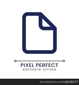 File pixel perfect linear ui icon. Attach document. Send message. Digital information. GUI, UX design. Outline isolated user interface element for app and web. Editable stroke. Poppins font used. File pixel perfect linear ui icon