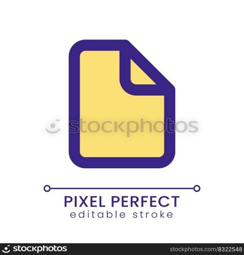File pixel perfect RGB color ui icon. Attach document. Send message. Simple filled line element. GUI, UX design for mobile app. Vector isolated pictogram. Editable stroke. Poppins font used. File pixel perfect RGB color ui icon