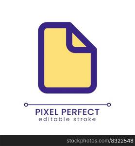 File pixel perfect RGB color ui icon. Attach document. Send message. Simple filled line element. GUI, UX design for mobile app. Vector isolated pictogram. Editable stroke. Poppins font used. File pixel perfect RGB color ui icon