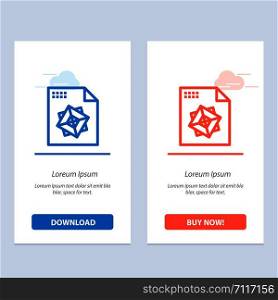 File, Processing, 3d, Design Blue and Red Download and Buy Now web Widget Card Template