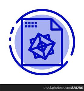 File, Processing, 3d, Design Blue Dotted Line Line Icon