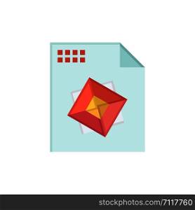 File, Processing, 3d, Design Flat Color Icon. Vector icon banner Template