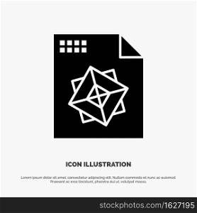 File, Processing, 3d, Design Solid Black Glyph Icon