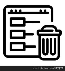 File recycle bin icon. Outline File recycle bin vector icon for web design isolated on white background. File recycle bin icon, outline style