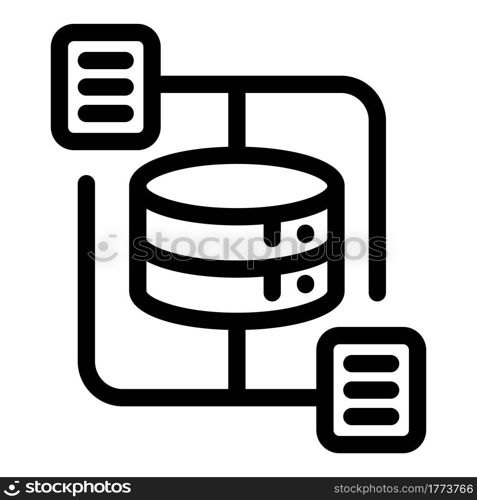 File server data icon. Outline File server data vector icon for web design isolated on white background. File server data icon, outline style