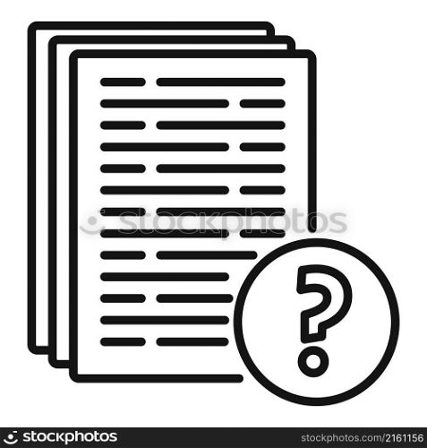 File stack request icon outline vector. Information service. Mobile complete. File stack request icon outline vector. Information service