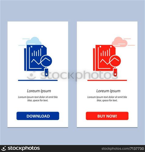 File, Static, Search, Computing Blue and Red Download and Buy Now web Widget Card Template