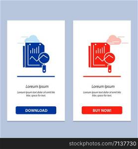 File, Static, Search, Computing Blue and Red Download and Buy Now web Widget Card Template