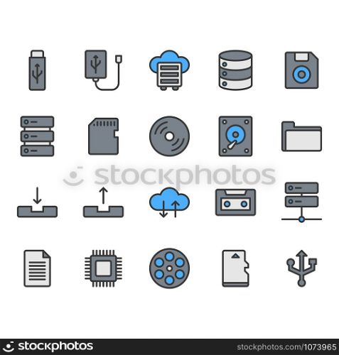 File storage icon and symbol set