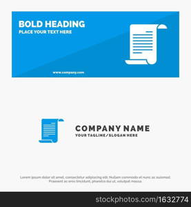 File, Text, American, Usa SOlid Icon Website Banner and Business Logo Template
