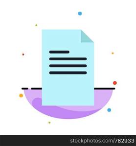 File, Text, Data, Report Abstract Flat Color Icon Template