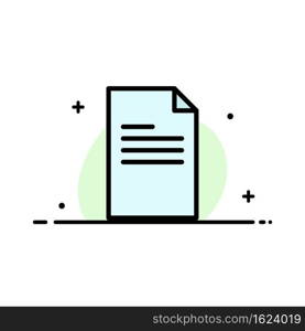File, Text, Data, Report  Business Flat Line Filled Icon Vector Banner Template