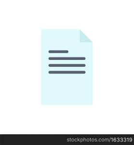 File, Text, Data, Report  Flat Color Icon. Vector icon banner Template