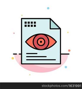 File, Text, Eye, Computing Abstract Flat Color Icon Template