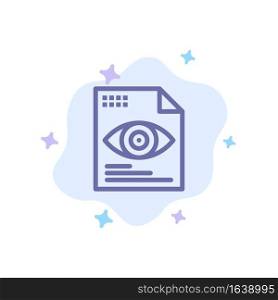 File, Text, Eye, Computing Blue Icon on Abstract Cloud Background
