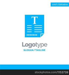 File, Text, Poster, Fount Blue Business Logo Template