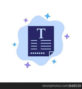 File, Text, Poster, Fount Blue Icon on Abstract Cloud Background