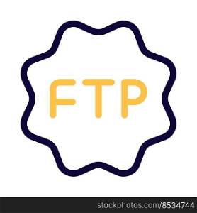 File transfer protocol badge sticker isolated on a white background