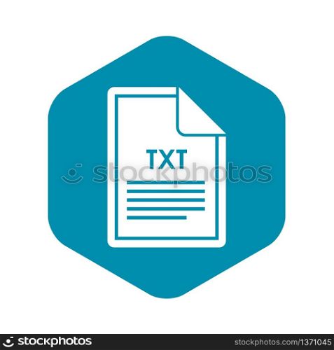 File TXT icon in simple style isolated on white background. Document type symbol. File TXT icon, simple style