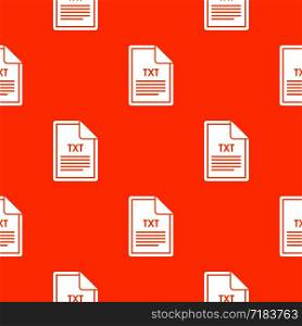 File TXT pattern repeat seamless in orange color for any design. Vector geometric illustration. File TXT pattern seamless