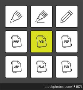 file type , files , documents , file  , doc , ai , psd , pdf , png , jpg , dmg , exe , msd , apk , txt, docx ,xls , html , css  , wav, mp3 , mp4 , db , eps , svg, icon, vector, design,  flat,  collection, style, creative,  icons