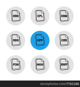 file type , files , documents , file , doc , ai , psd , pdf , png , jpg , dmg , exe , msd , apk , txt, docx ,xls , html , css , wav, mp3 , mp4 , db , eps , svg, icon, vector, design, flat, collection, style, creative, icons