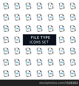 File type icons set vector