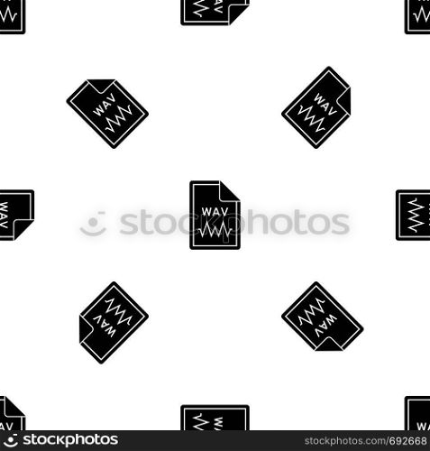 File WAV pattern repeat seamless in black color for any design. Vector geometric illustration. File WAV pattern seamless black