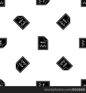 File WAV pattern repeat seamless in black color for any design. Vector geometric illustration. File WAV pattern seamless black