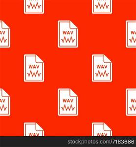 File WAV pattern repeat seamless in orange color for any design. Vector geometric illustration. File WAV pattern seamless
